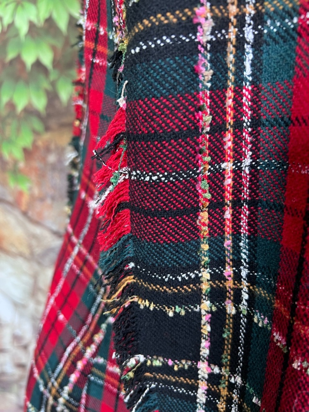RACHEL ZOE Preppy Red Raw Hemmed Tartan Plaid Equestrian Blazer, M - Picture 13 of 16